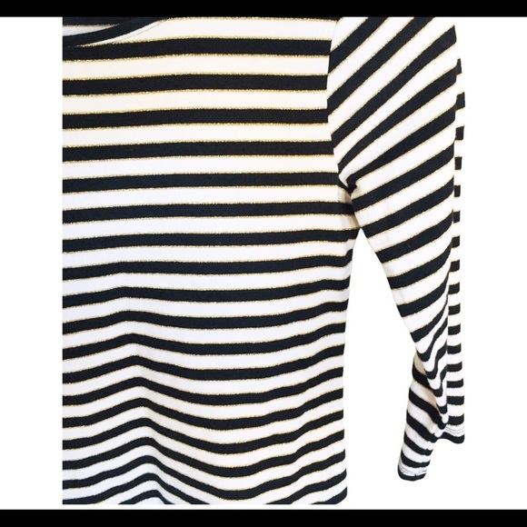 CHARTER CLUB Petite Stripe Top/Tee With Long Sleeves Black Size Small - Picture 7 of 12